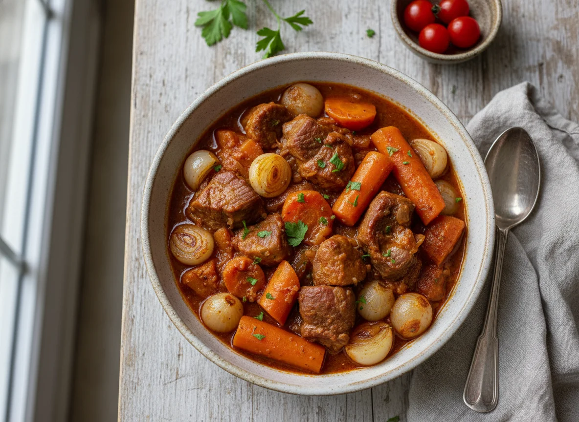 Pork Stew with Tomato and Vegetables photo