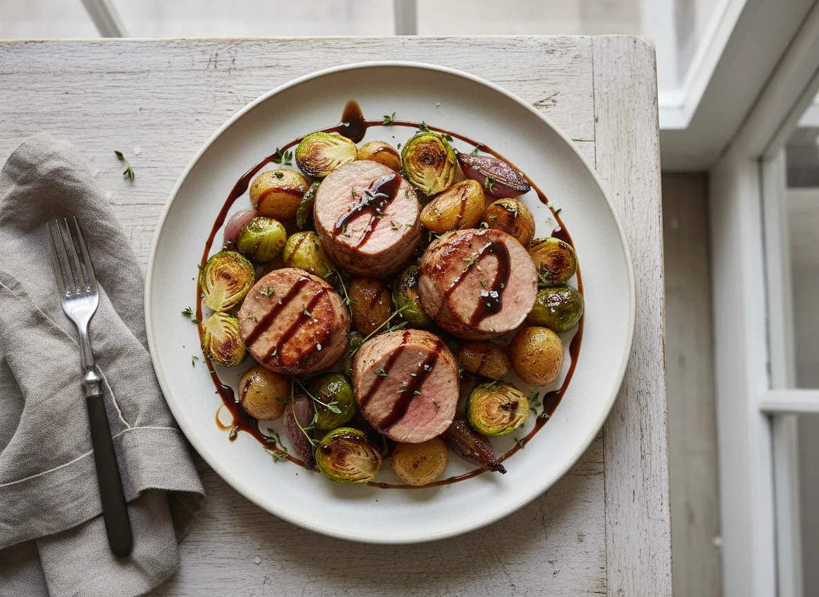Pork Tenderloin with Brussels Sprouts photo