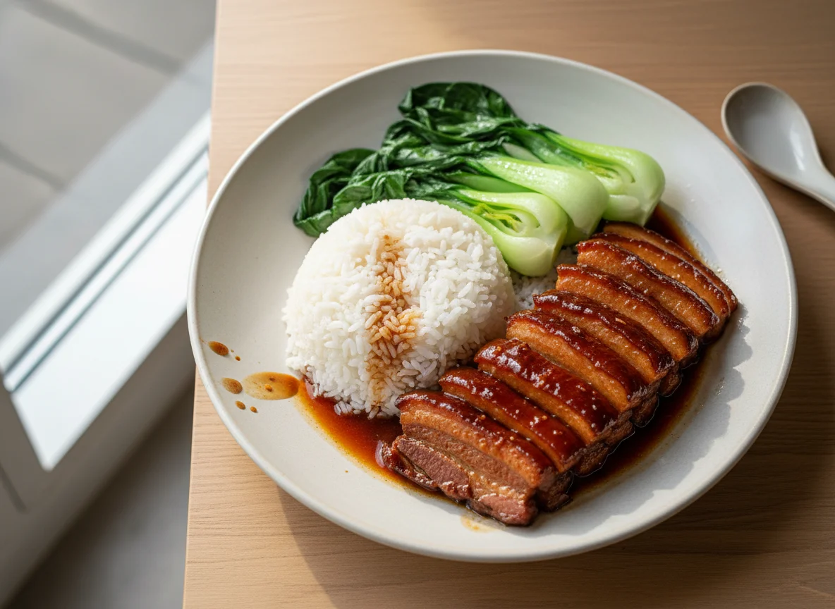 Pork with Bok Choy and Rice photo