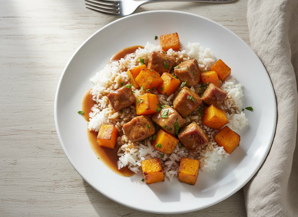 Pork with Rice and Butternut Squash photo