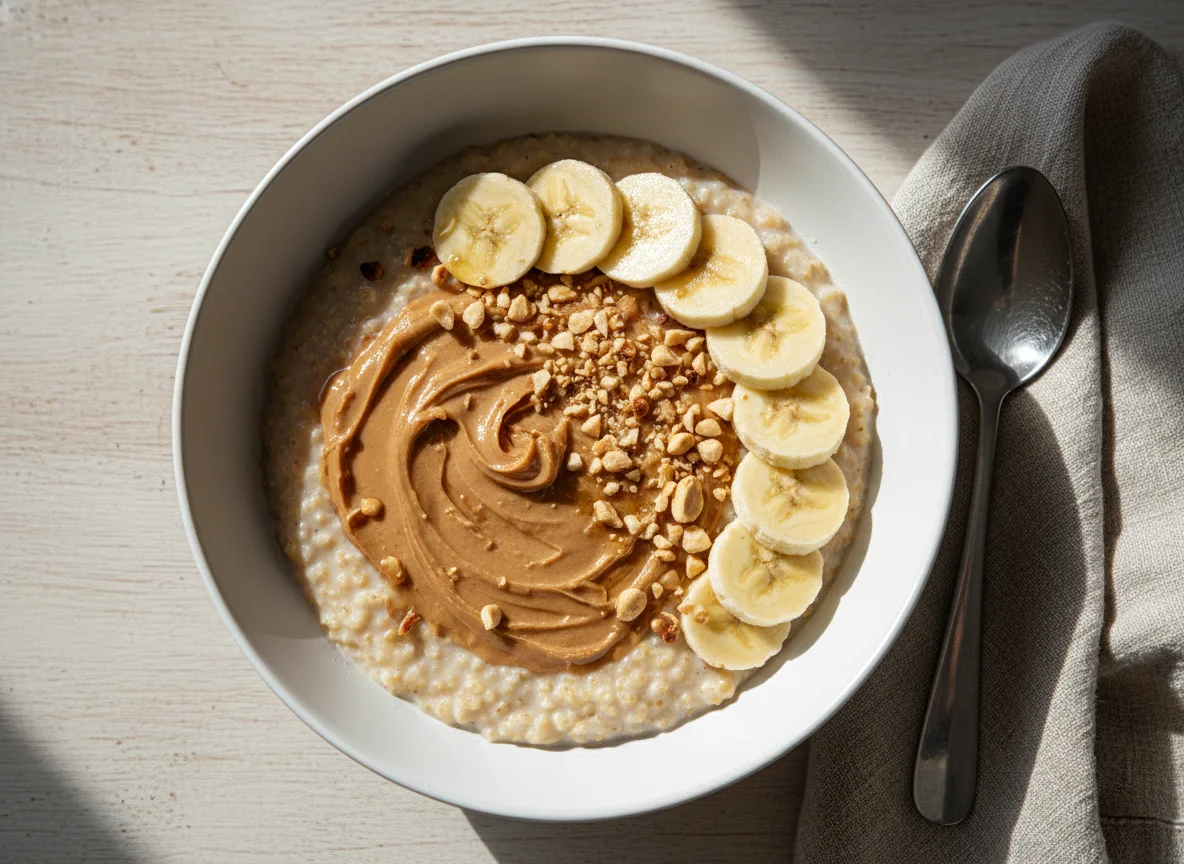 Porridge with Banana and Peanut Butter photo