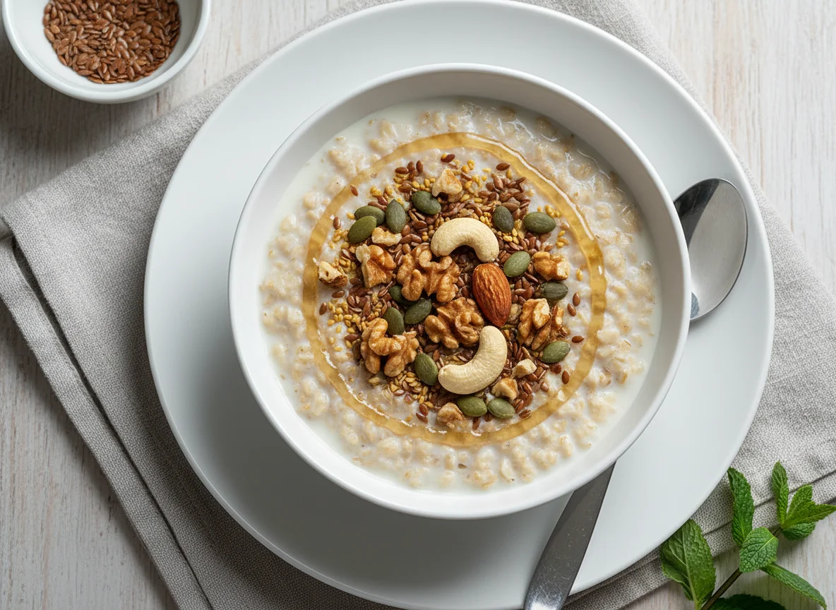 Porridge with Seeds and Nuts photo