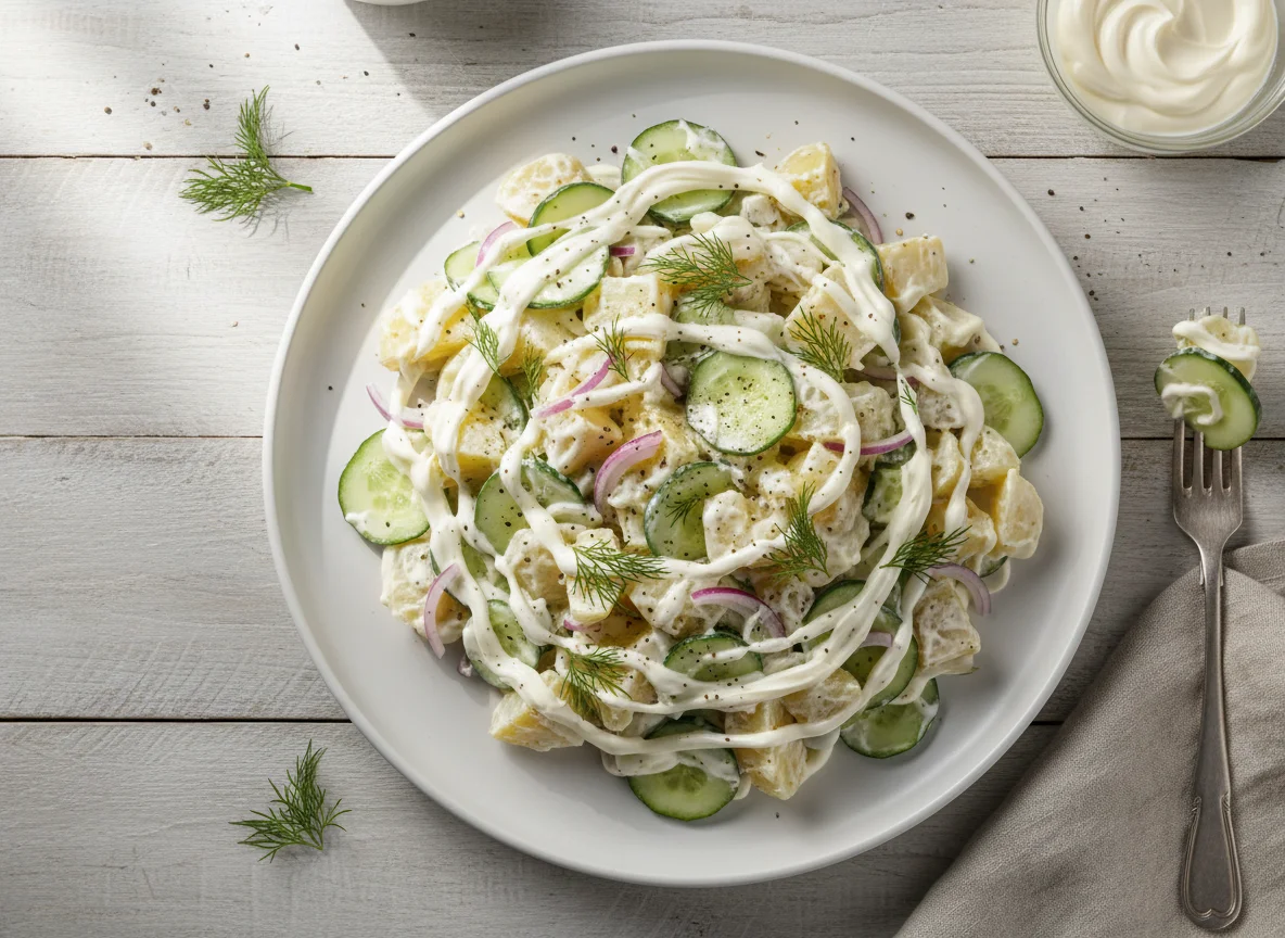 Potato and Cucumber Salad with Mayonnaise photo