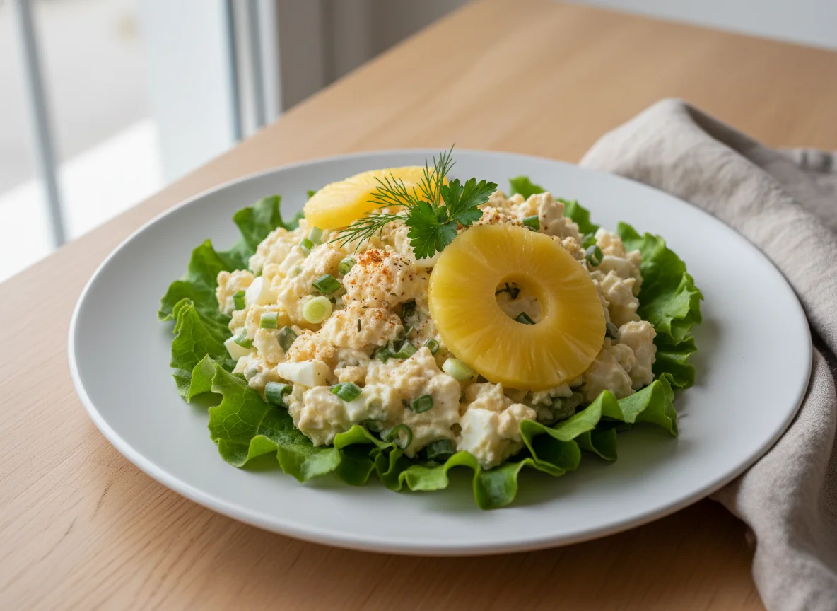 Potato and Egg Salad with Lettuce photo