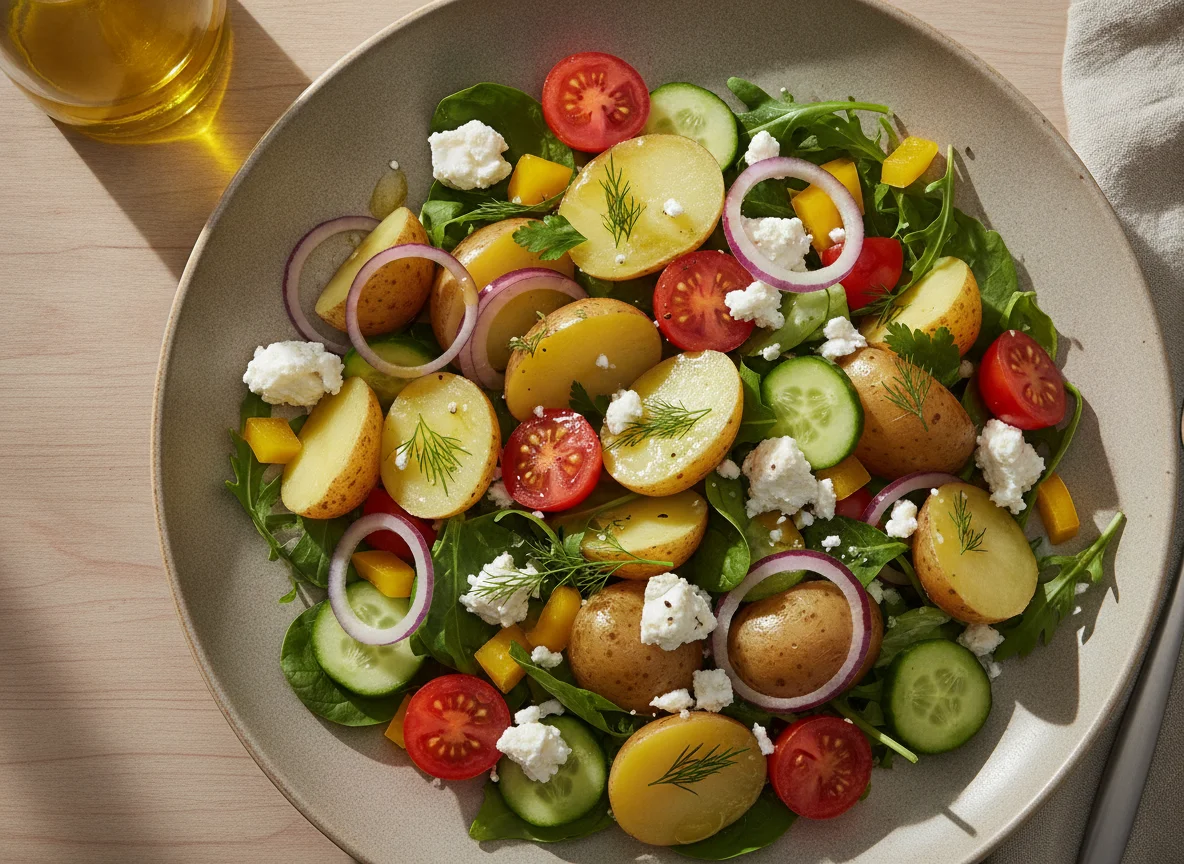 Potato and Feta Salad with Mixed Vegetables photo