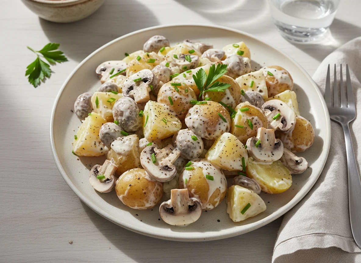 Potato and Mushroom Salad with Creamy Dressing photo