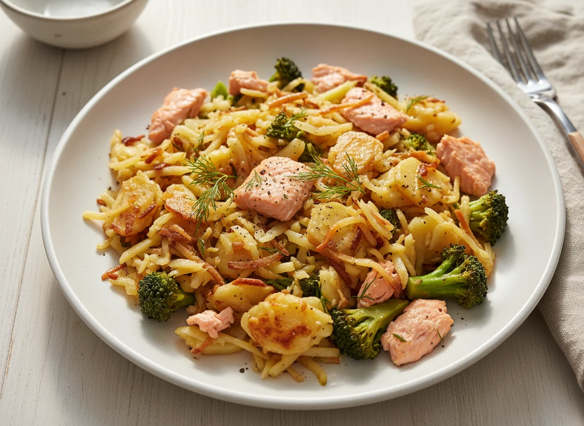 Potato and Salmon Hash with Broccoli photo