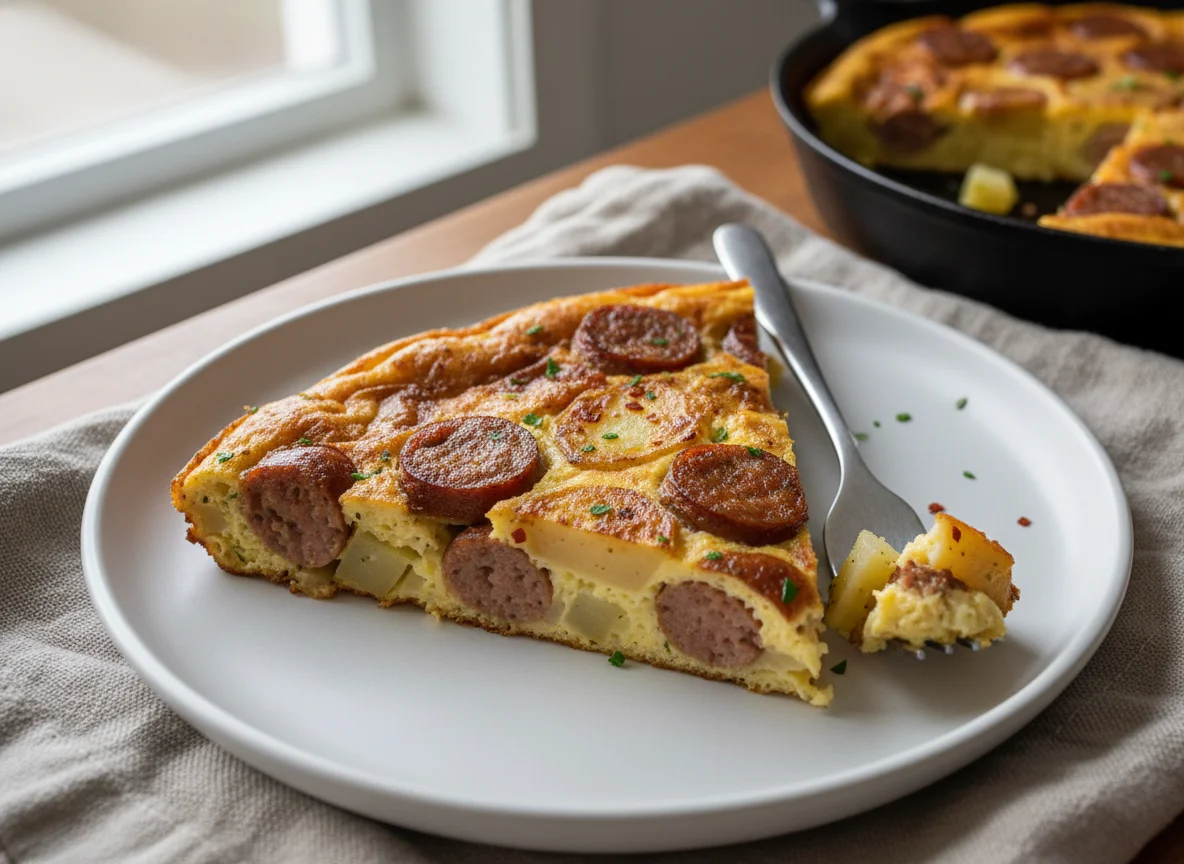 Potato and Sausage Frittata Slice photo