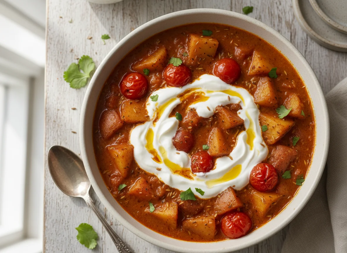 Potato and Tomato Curry with Yogurt photo