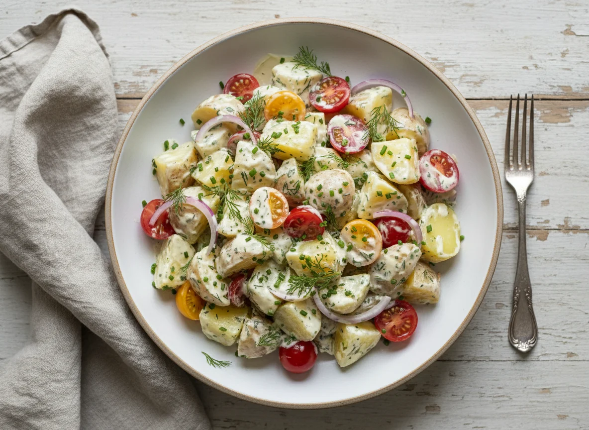 Potato and Tomato Salad with Creamy Dressing photo