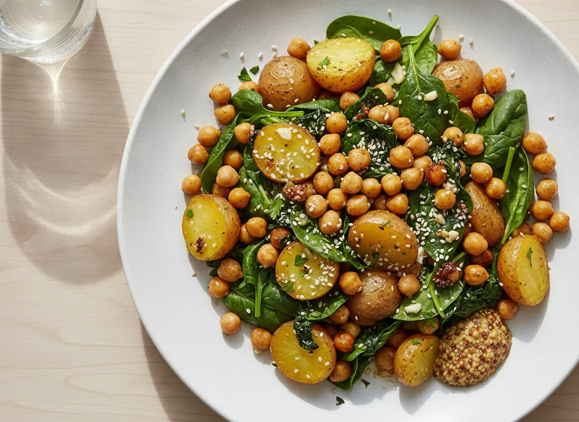 Potato, Chickpea and Spinach Salad photo