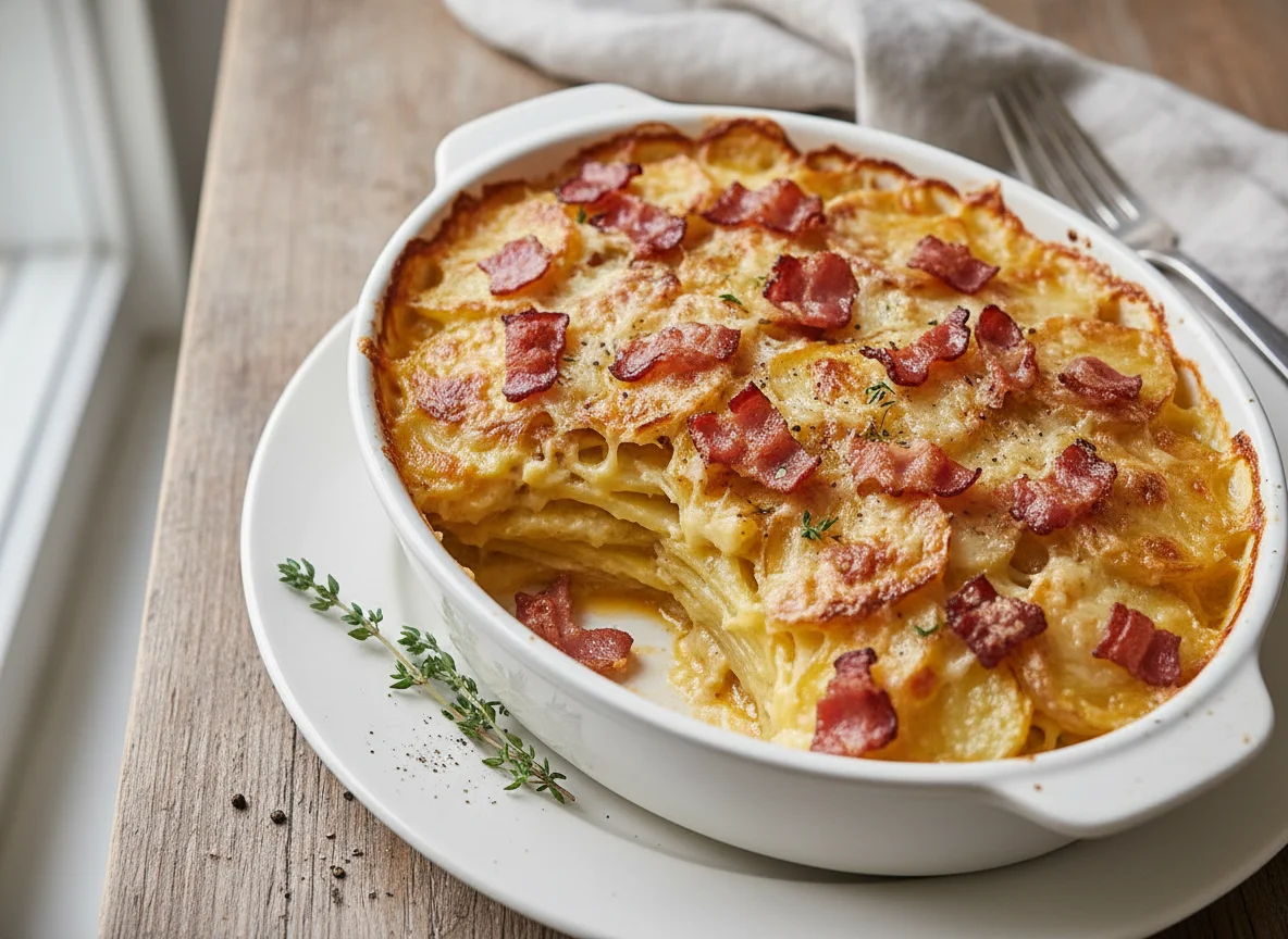 Potato Gratin with Bacon and Cream Sauce photo