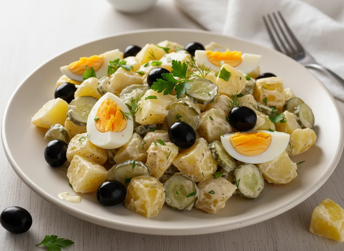 Potato Salad with Eggs and Olives photo