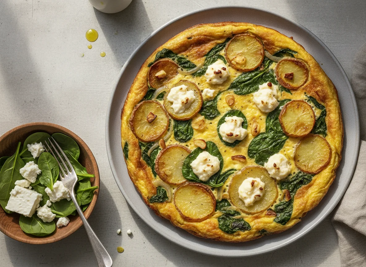 Potato, Spinach and Goats' Cheese Frittata photo