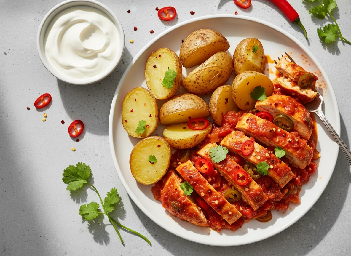 Potatoes and Spicy Chicken photo