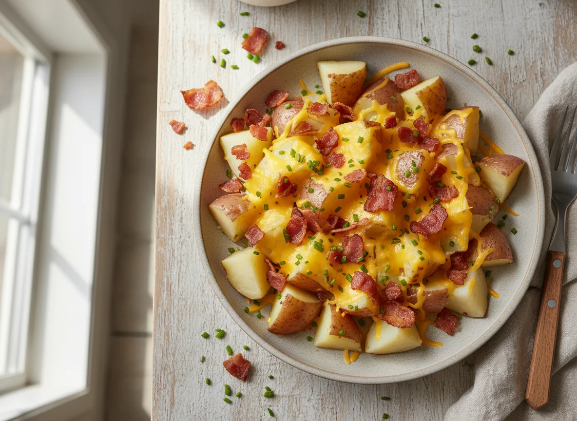 Potatoes with Cheese and Bacon Bits photo