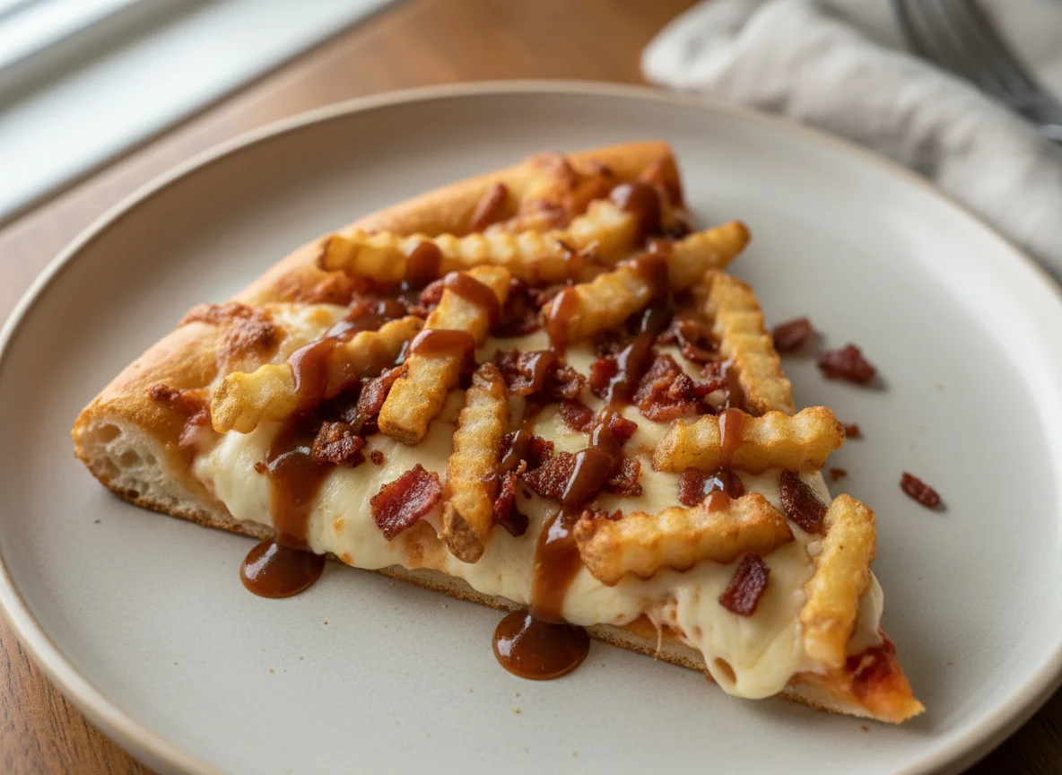 Poutine Pizza Slice photo