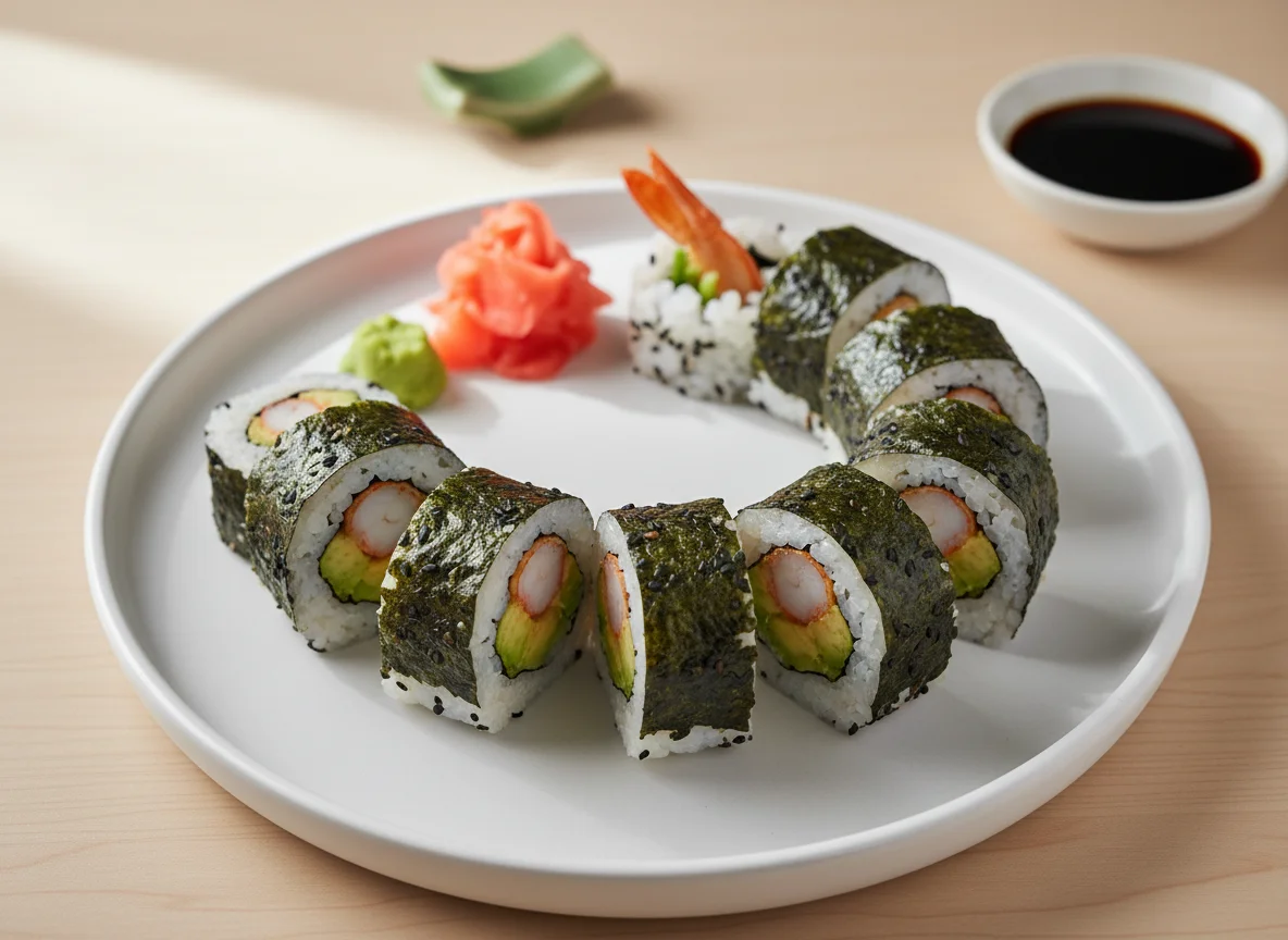 Prawn and Avocado Sushi Roll photo