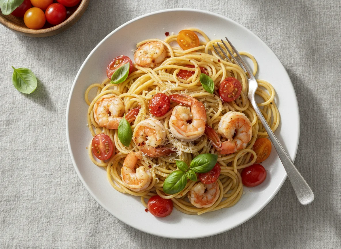 Prawn and Cherry Tomato Spaghetti photo