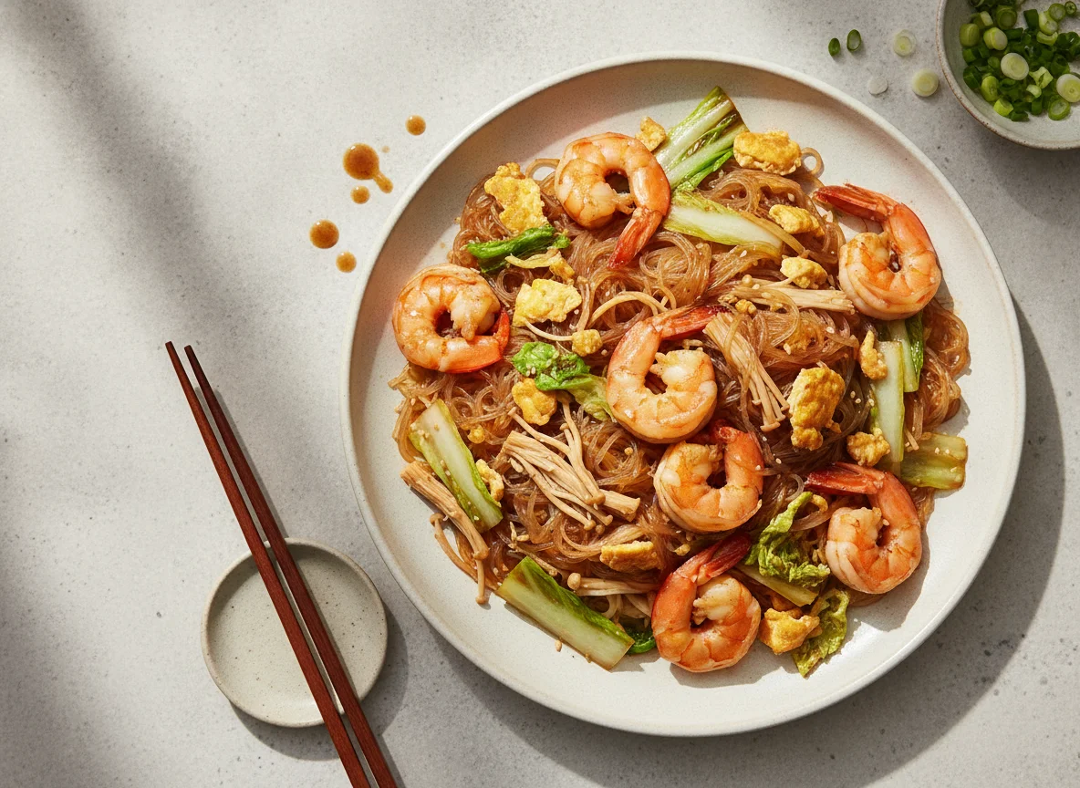 Prawn and Glass Noodle Stir-fry photo