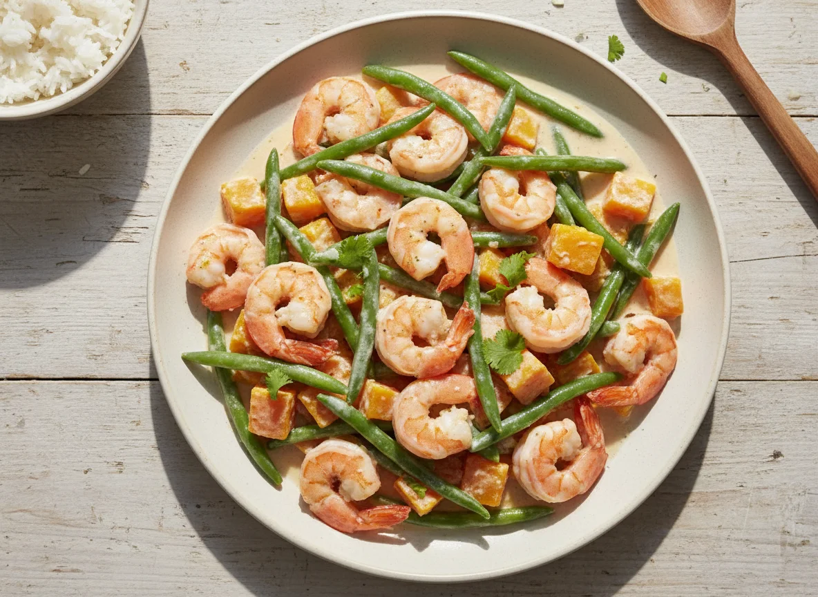 Prawn and Vegetable Stir-fry with Coconut Sauce photo
