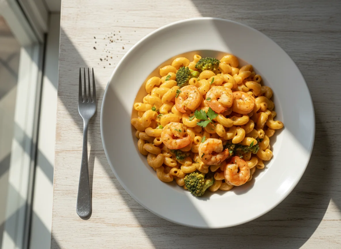 Prawn, Broccoli and Macaroni Pasta photo