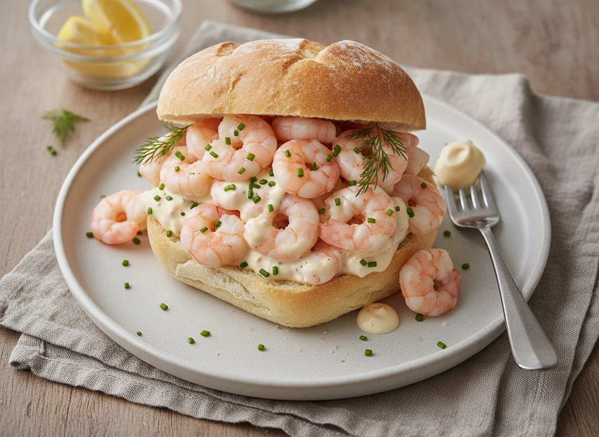 Prawn mayonnaise sandwich photo