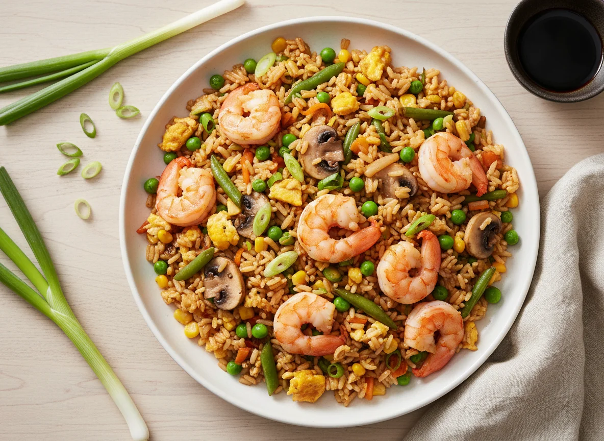 Prawns with Vegetable Fried Rice photo