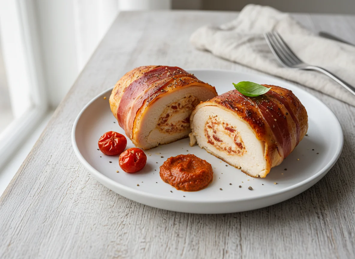 Prosciutto-wrapped Stuffed Chicken Breast photo