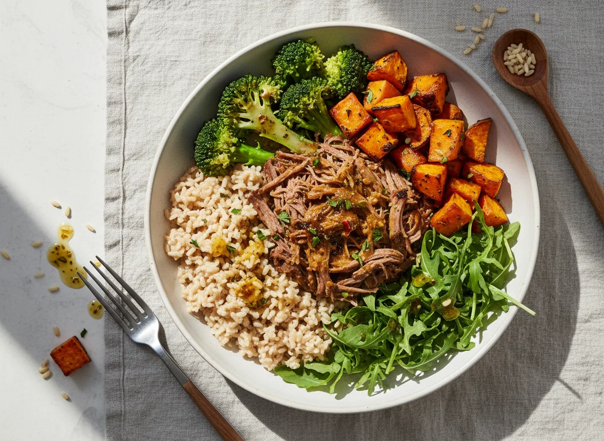 Pulled Meat and Sweet Potato Bowl photo