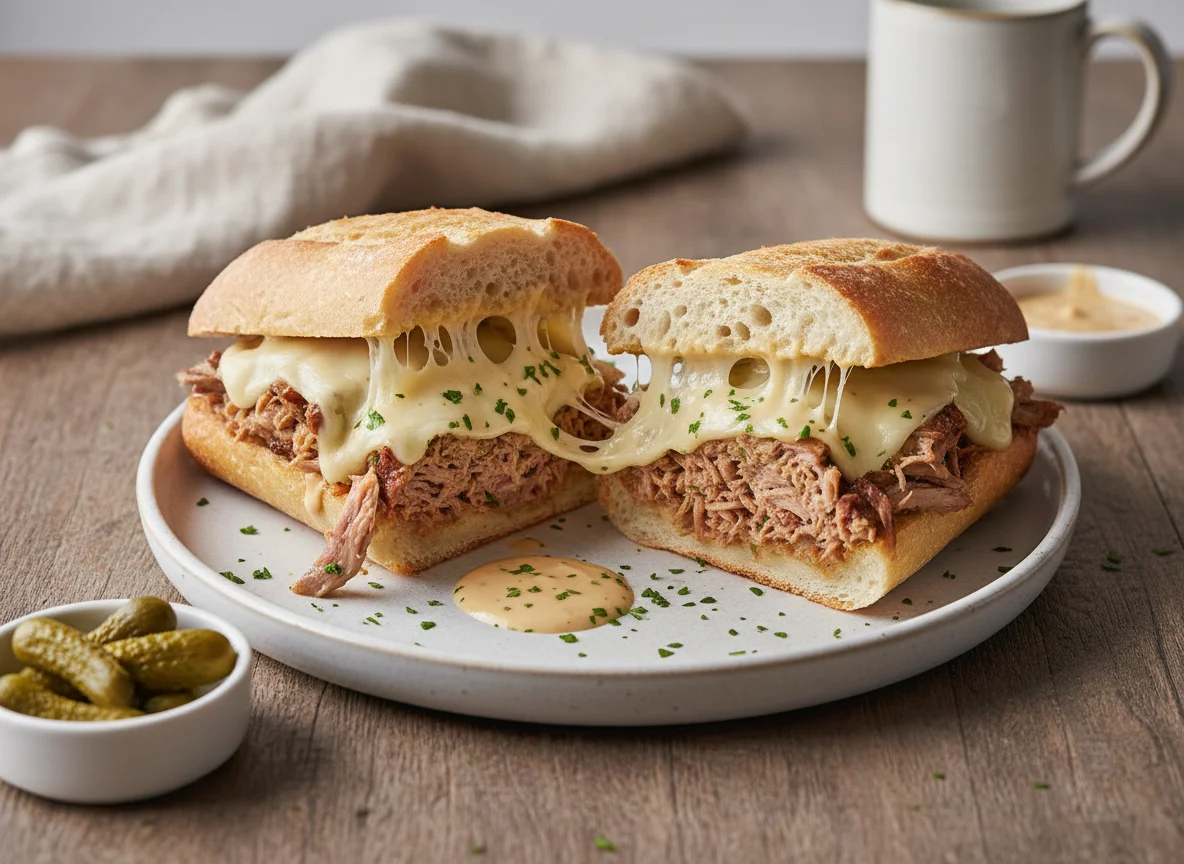 Pulled Meat Baguette Sandwich photo