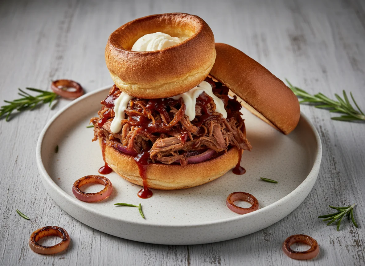 Pulled Meat Burger with Yorkshire Puddings photo