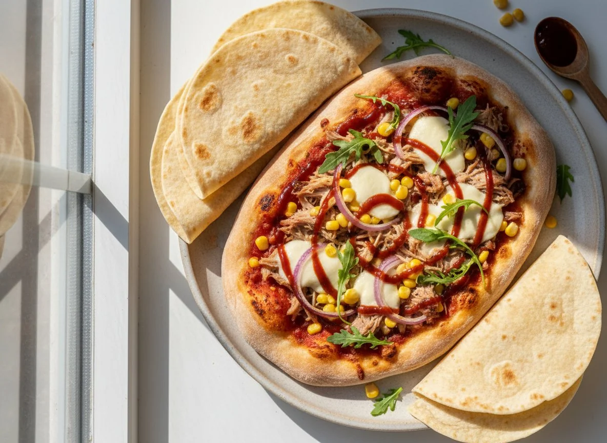 Pulled Pork Pizza with Tortillas photo
