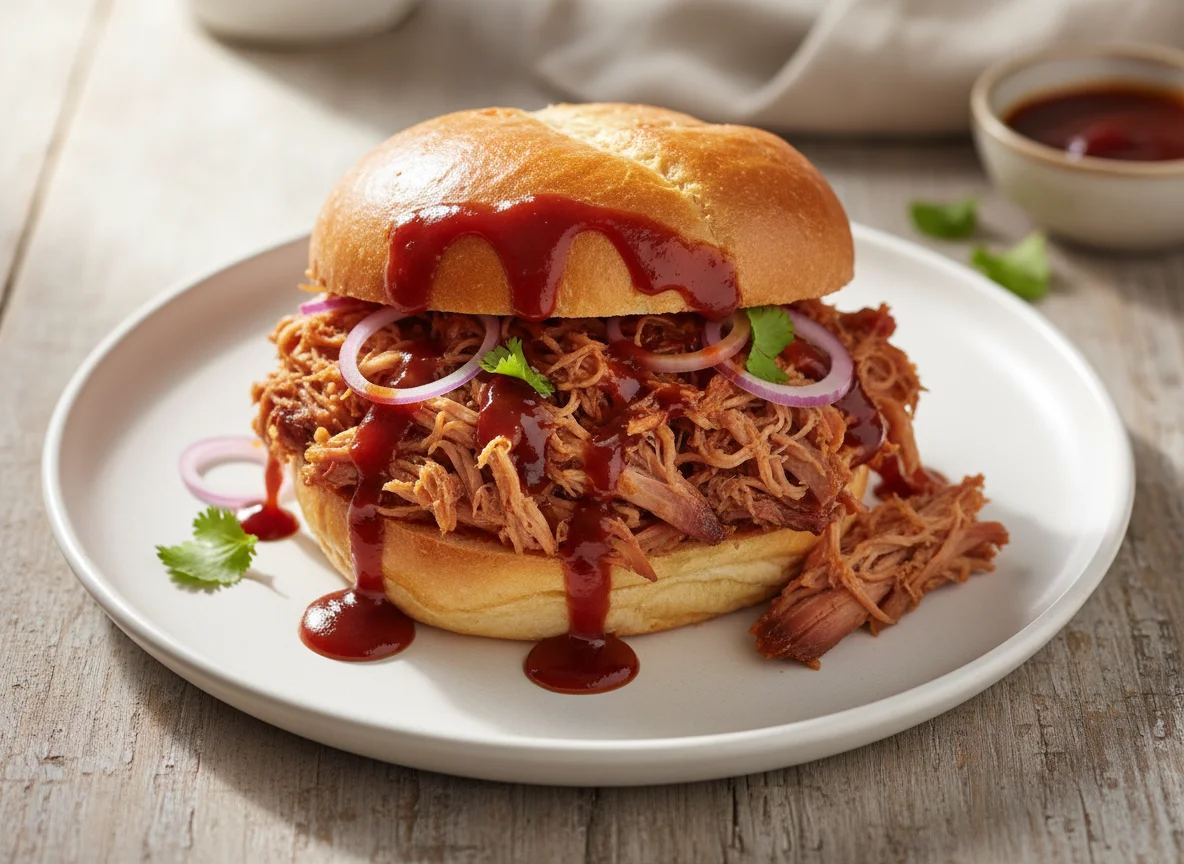 Pulled Pork Roll with BBQ Sauce photo