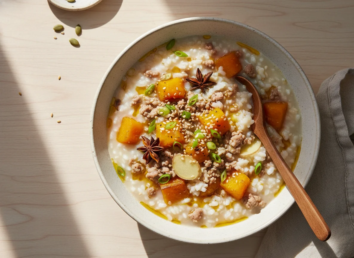 Pumpkin and Pork Congee photo