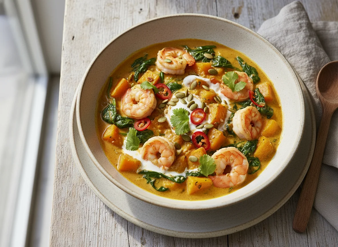 Pumpkin and Spinach Curry photo