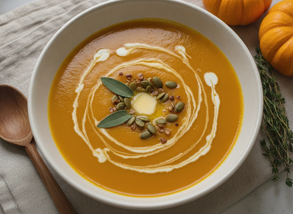 Pumpkin cream soup photo