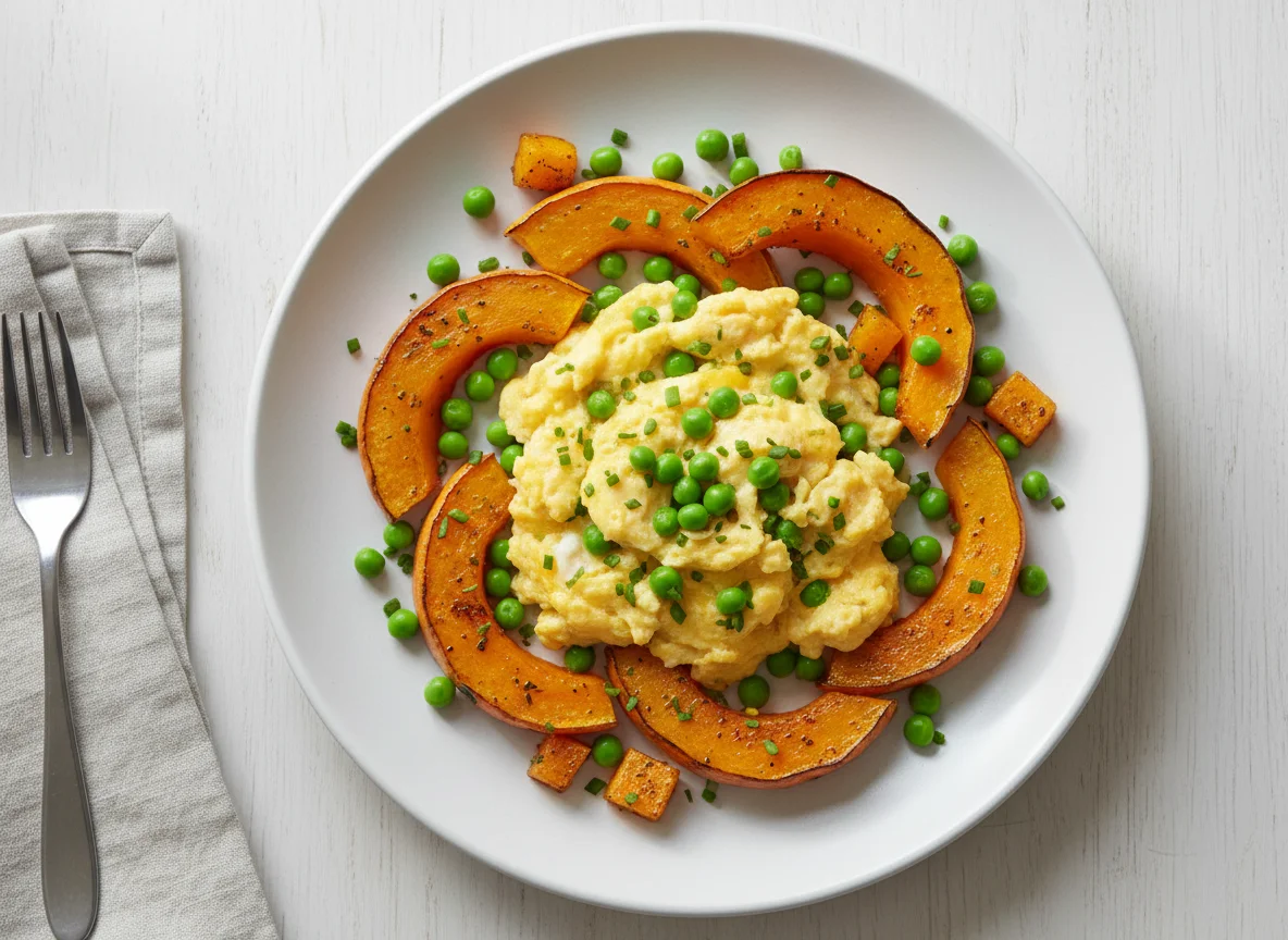 Pumpkin, Peas, and Scrambled Eggs photo