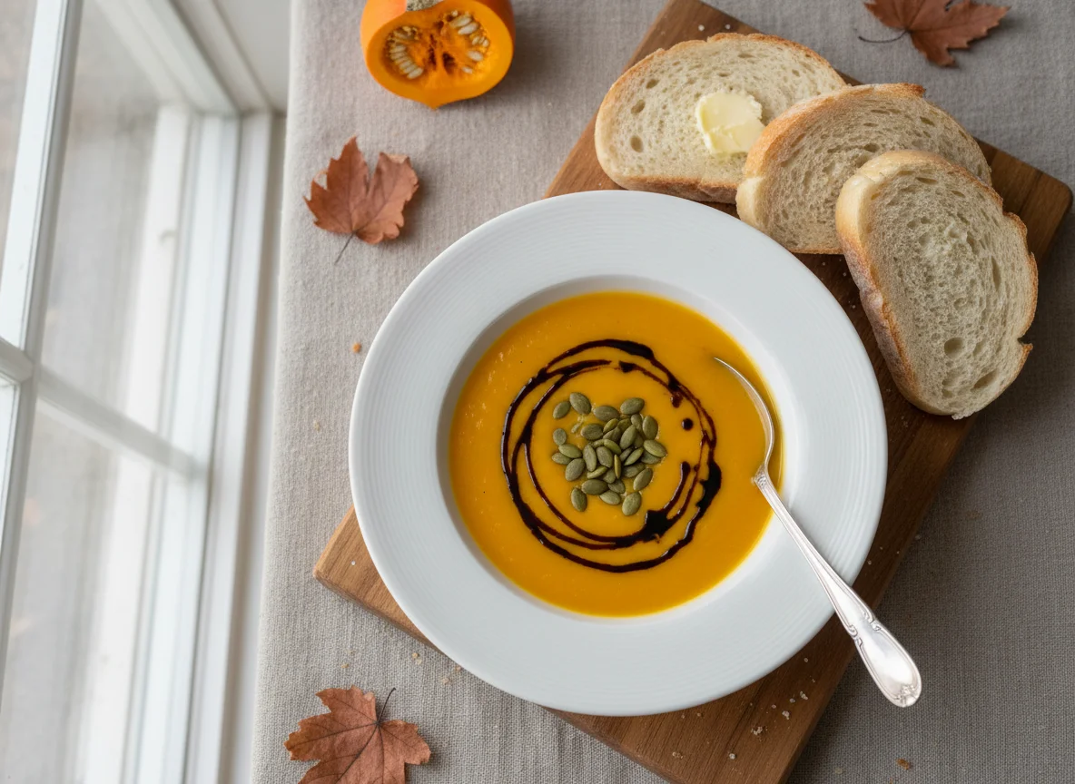 Pumpkin Soup with Bread photo
