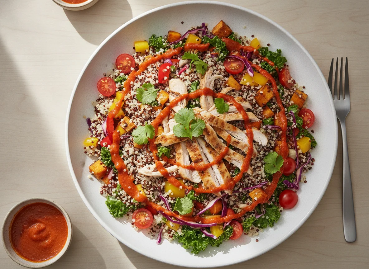 Quinoa Chicken Salad with Spicy Sauce photo