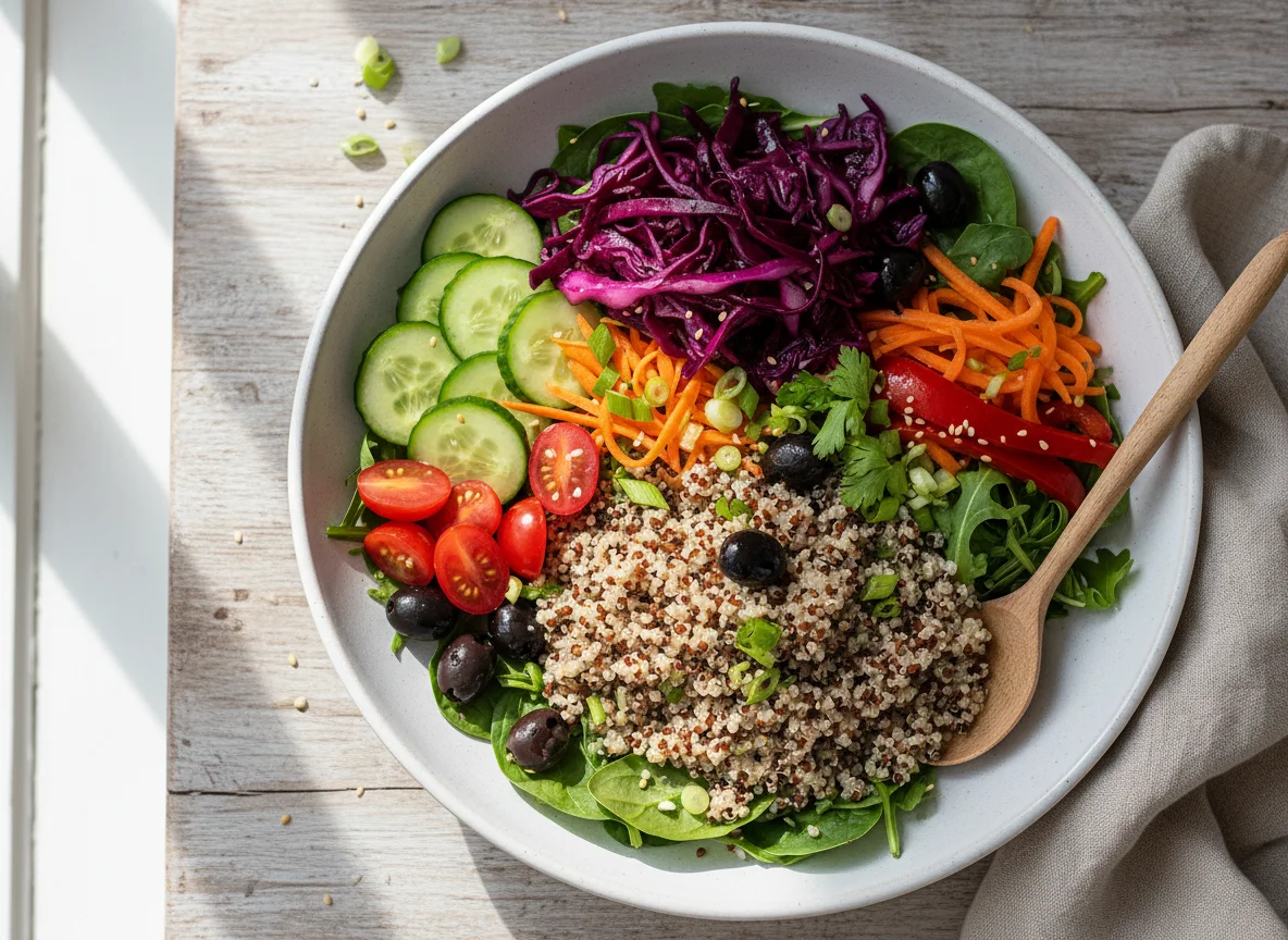 Quinoa Salad Bowl with Pickled Cabbage photo