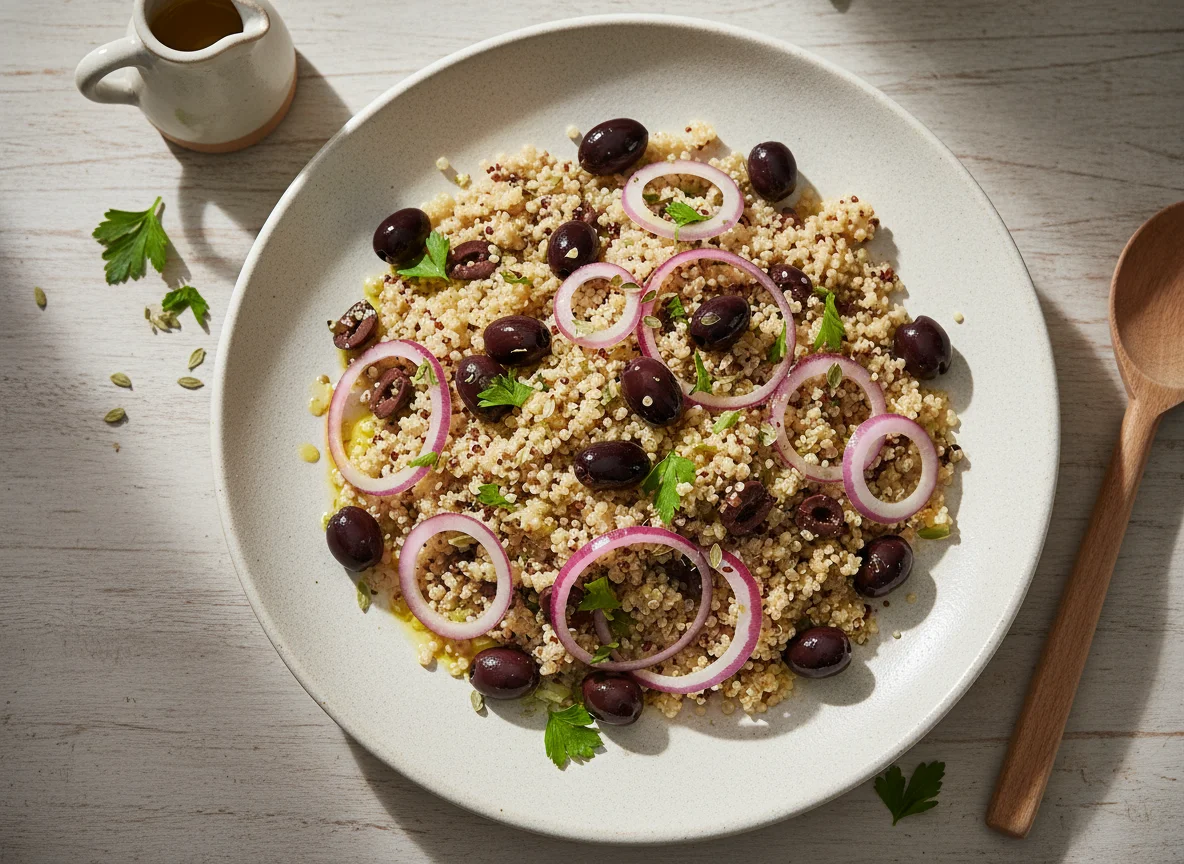 Quinoa Salad with Olives and Red Onion photo
