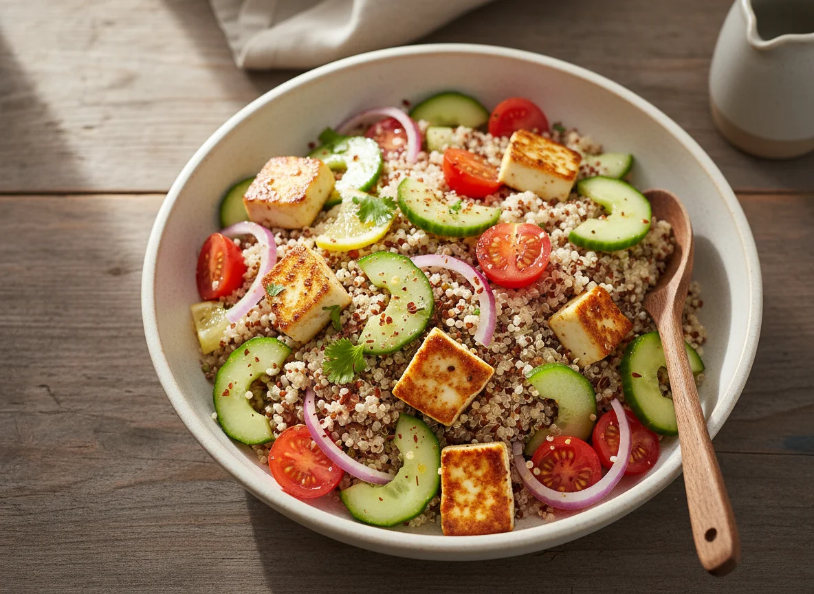 Quinoa Salad with Paneer and Vegetables photo