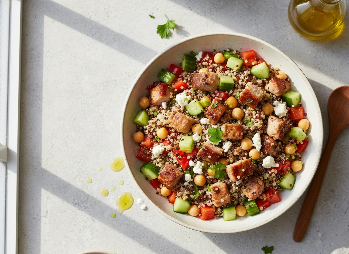Quinoa Salad with Pork and Vegetables photo