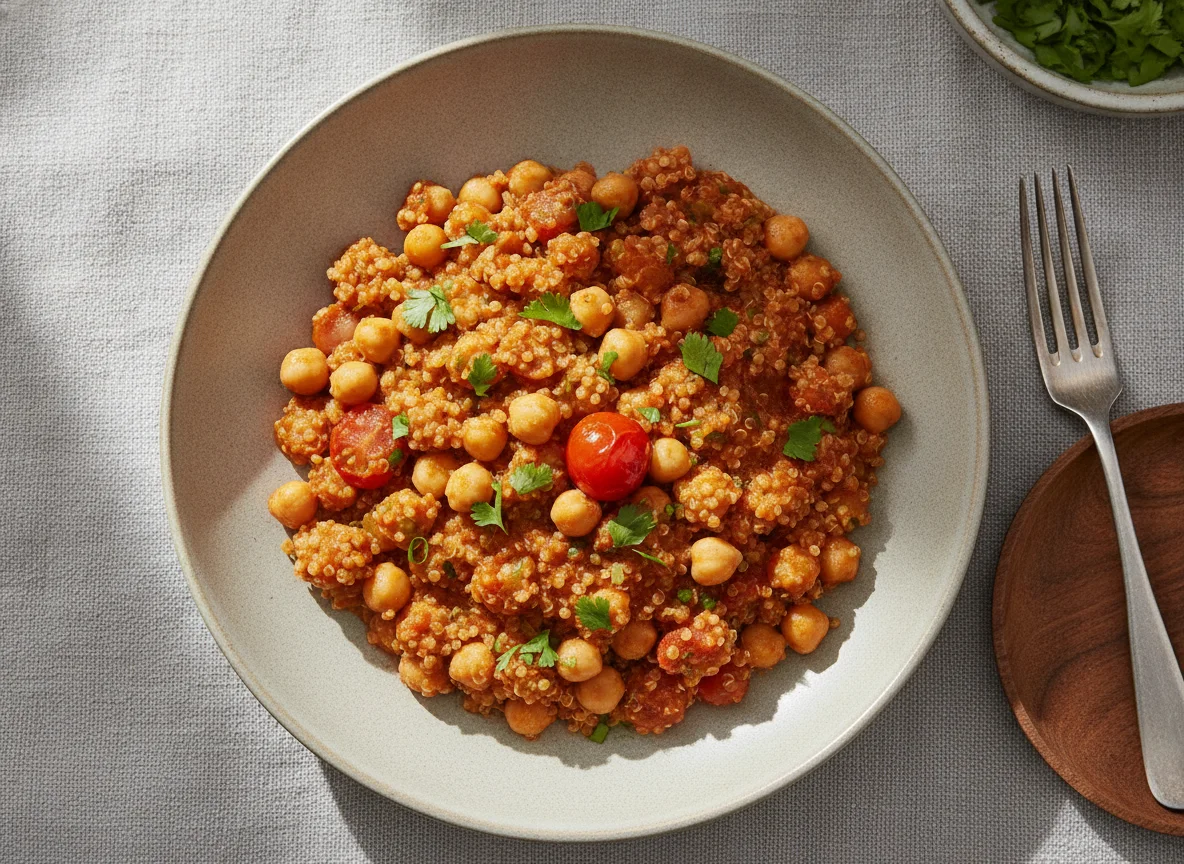 Quinoa with Chickpeas in Tomato Sauce photo