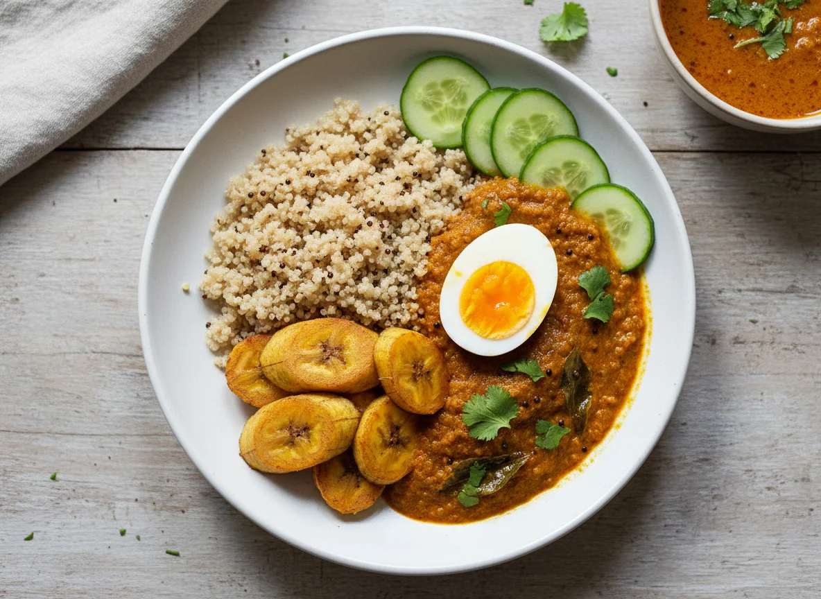 Quinoa with Egg and Plantain Curry photo