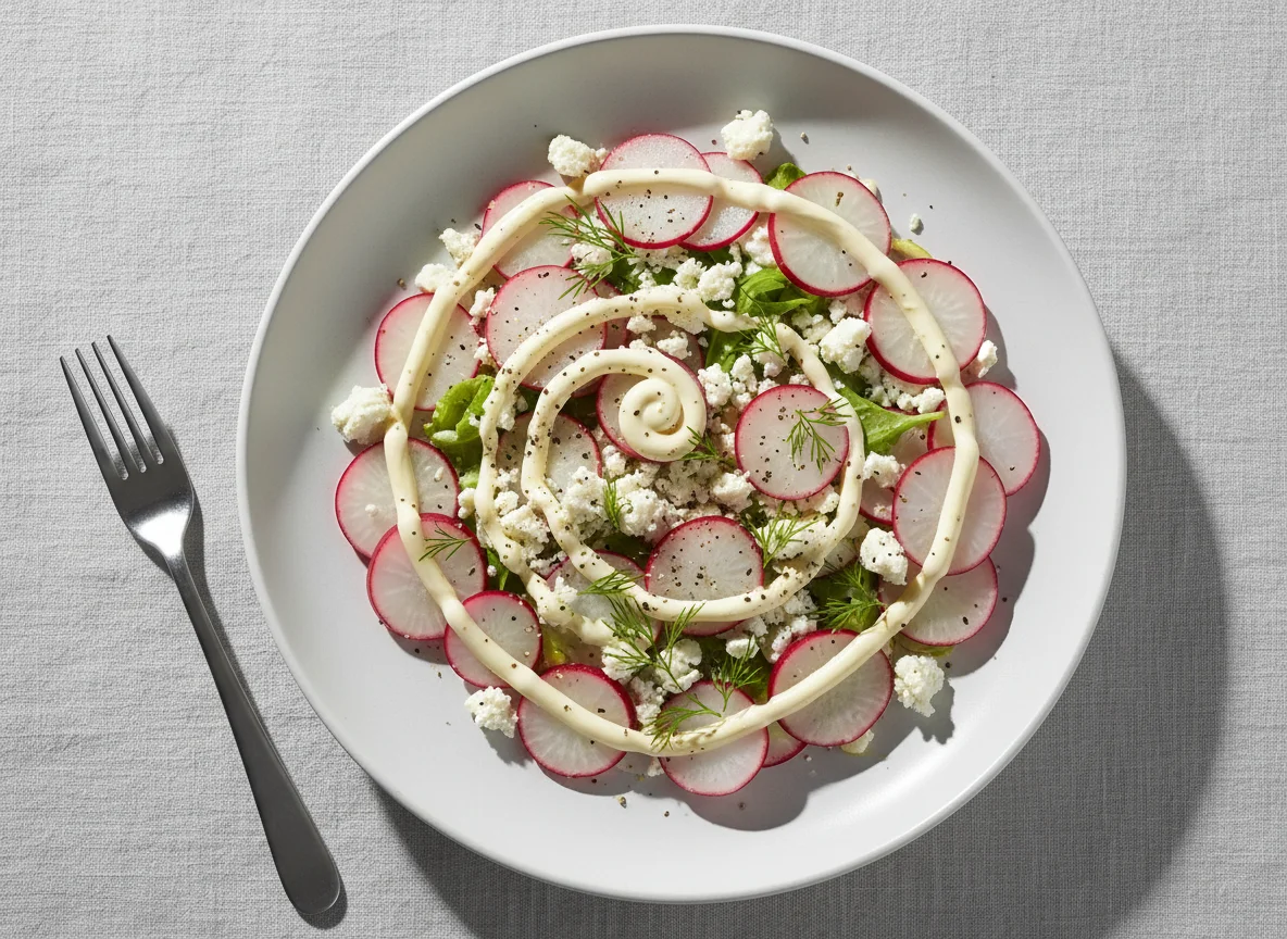 Radish and Cheese Salad with Dressing photo