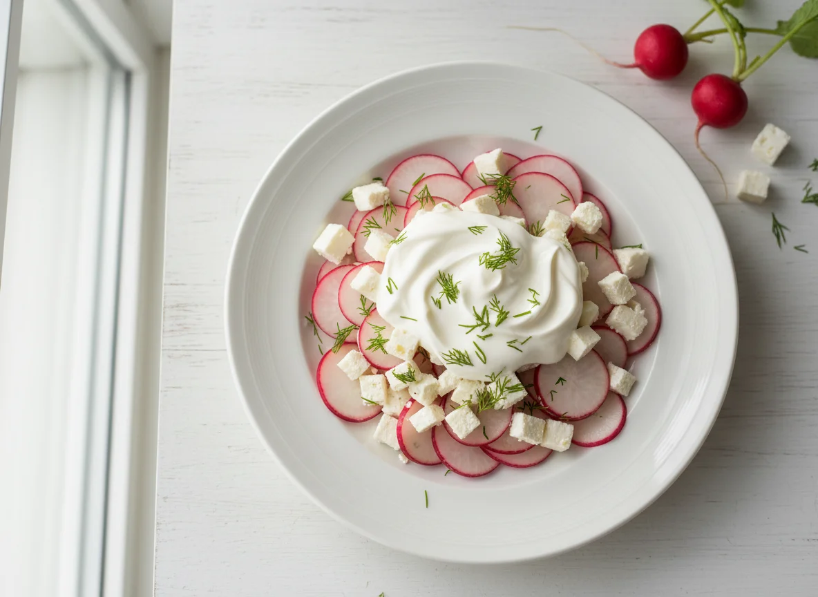 Radish and Cheese Salad with Fat-Free Sour Cream photo