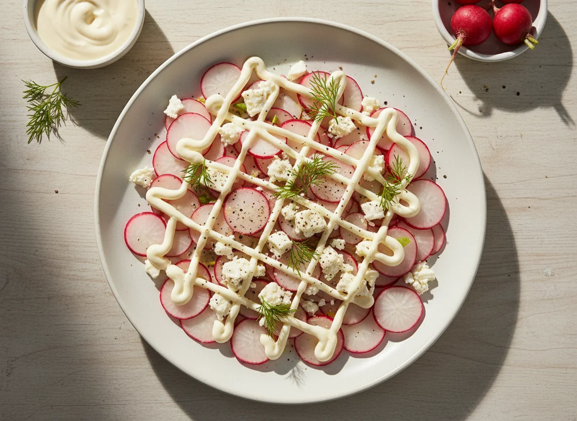 Radish and Feta Salad with Creamy Dressing photo