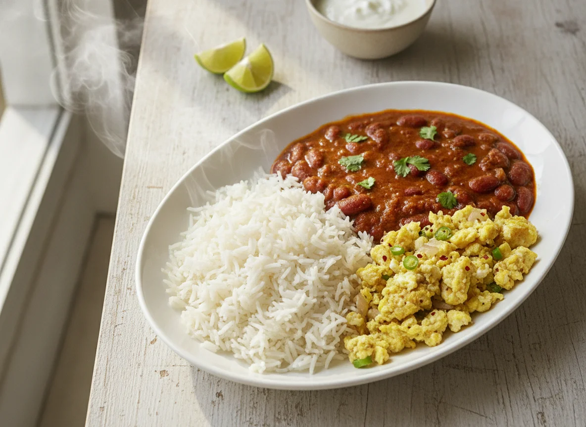Rajma Chawal with Egg Bhurji photo